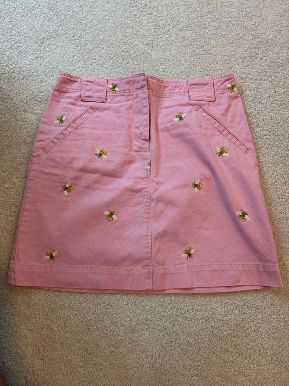 J. Crew Pink Mini Skirt with Bees  Embroidery 🐝